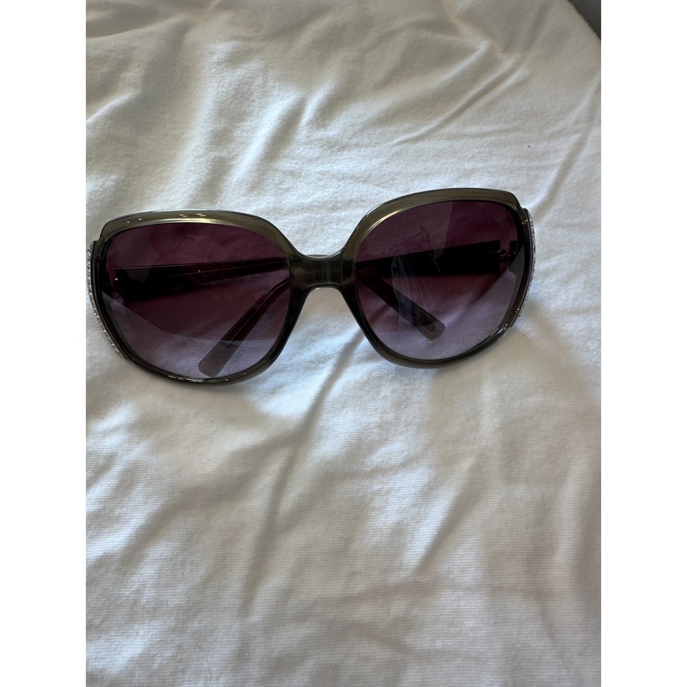 Fossil Meadow Sunglasses Womens 61mm Gray Purple Gradient Rhinestone Bling EUC